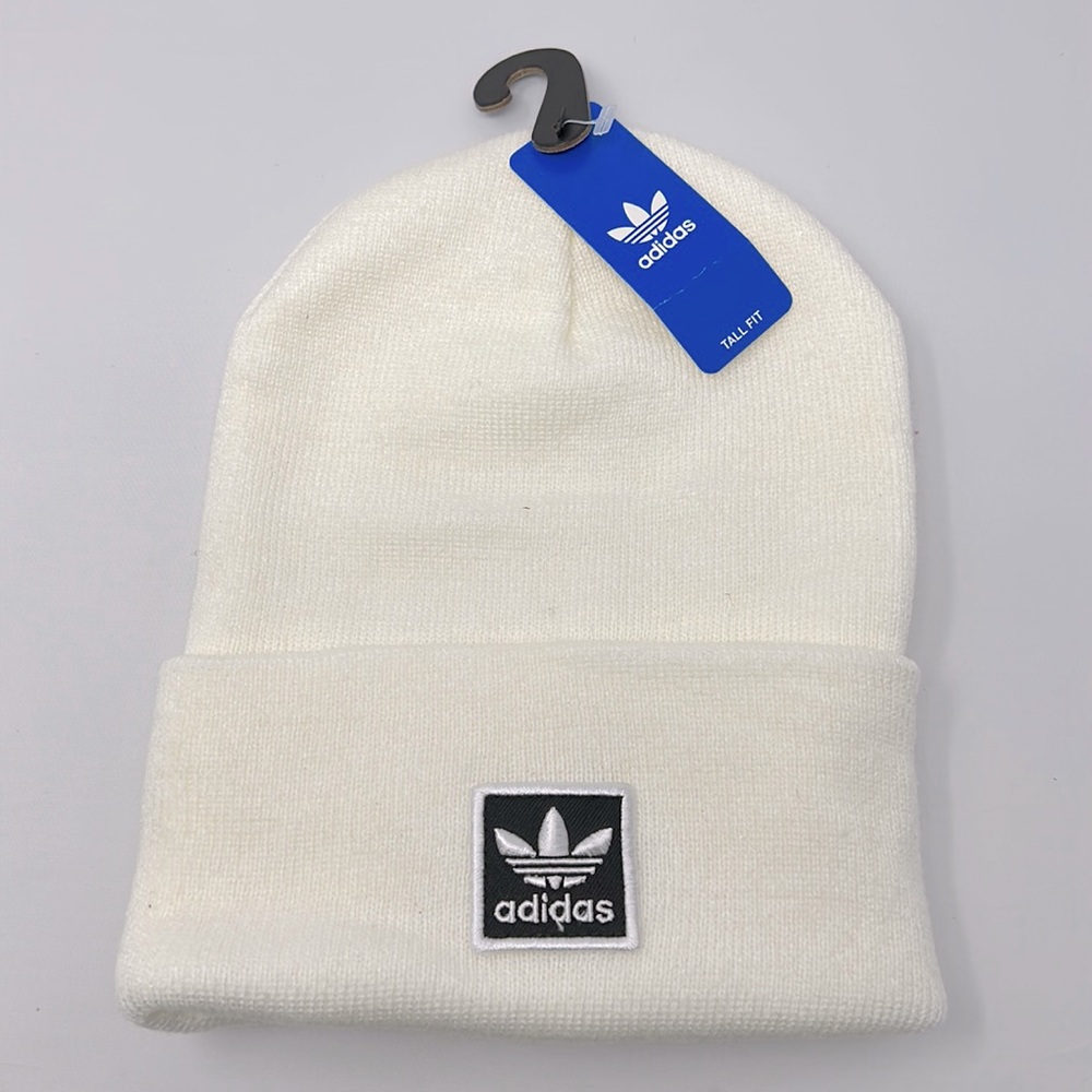 Adidas White & Black Original Trefoil Unisex Beanie Made in Taiwan